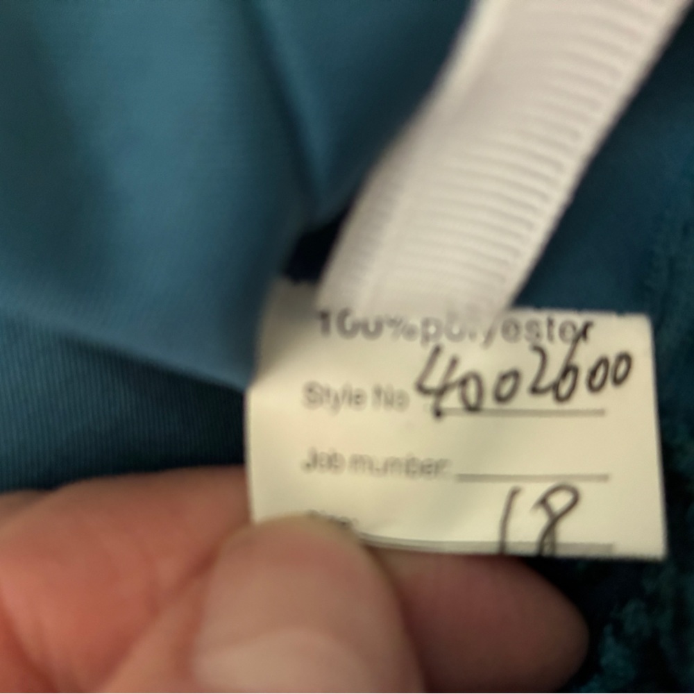 Teal Polyester Garment